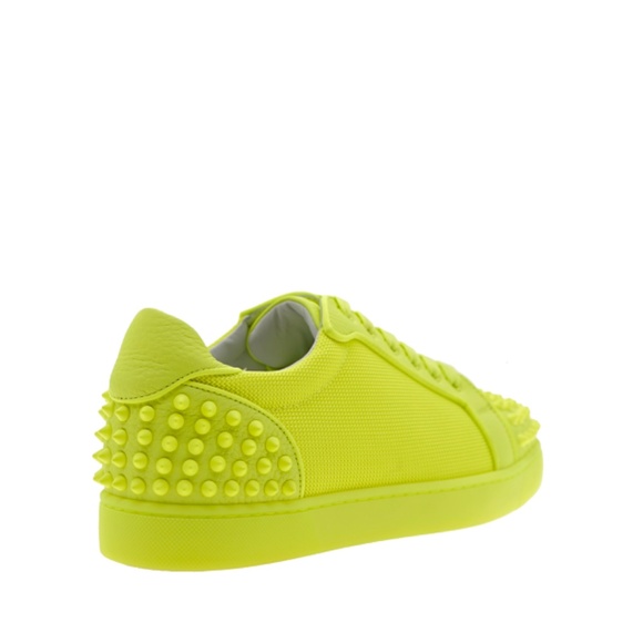 Christian Louboutin Sneakers Seavaste 2 Orlato Fluo Yellow Size 10 New - Picture 4 of 7